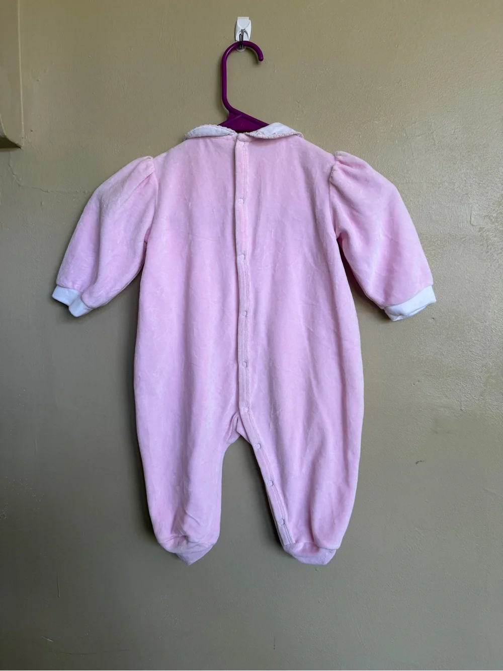 Vintage Little Me Pink Velour Baby Romper | size 6 months